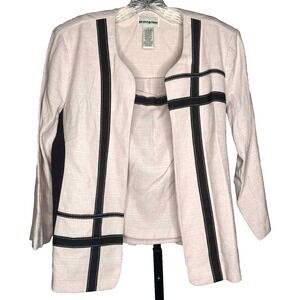 Vintage Blazer and Matching blouse Set Size 12 pink black ribbon legally blonde